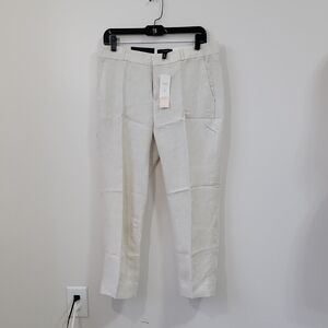 Banana Republic Women's Cream Capris 100% Linen Size 8P NWT Pockets